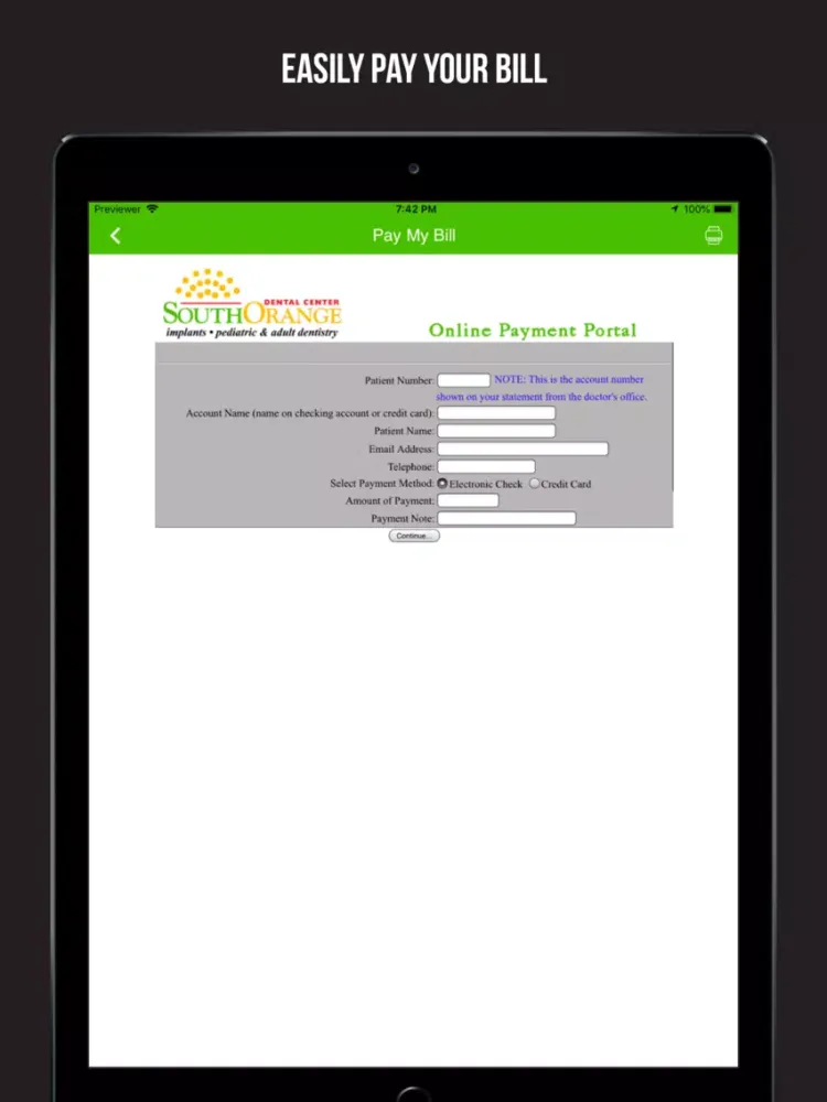 تصاویر South Orange Dental Center. iPad 