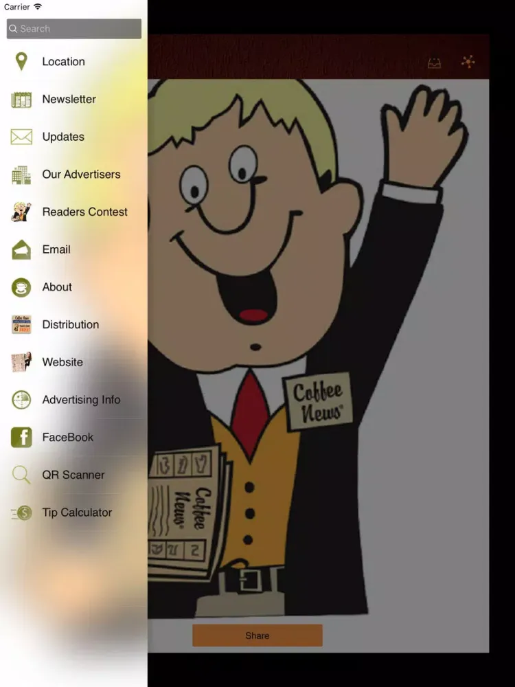 Coffee News of Bakersfield iPad 应用截图
