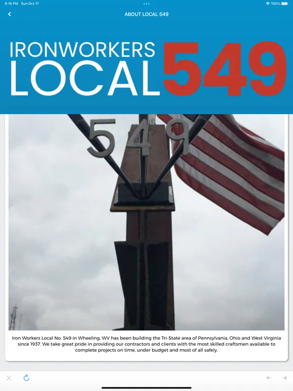 ภาพหน้าจอของ Iron Workers Local 549 iPad 