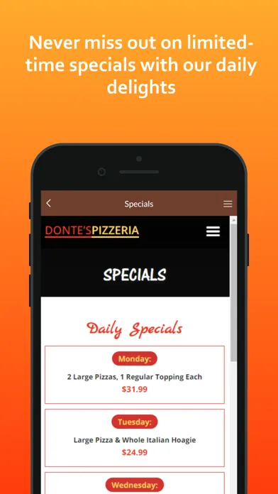 Captures d'écran de Donte's Pizzeria