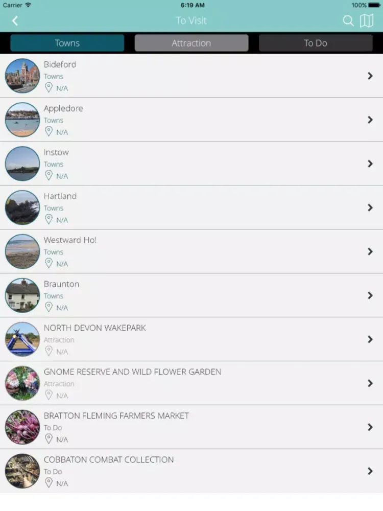 Tangkapan skrin North Devon Food Trail iPad 