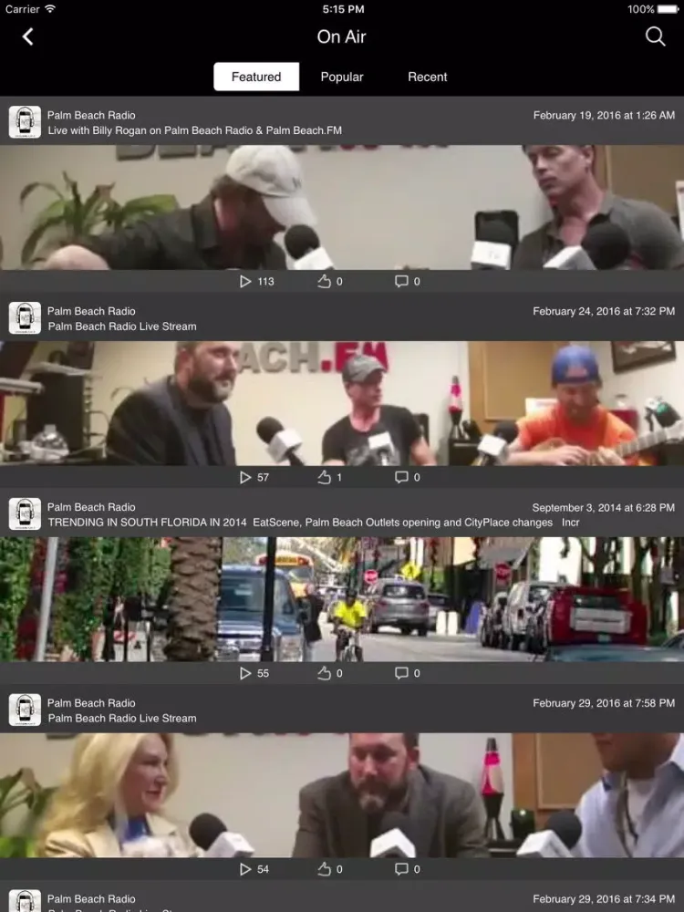 Capturas de pantalla de PalmBeach.FM iPad 