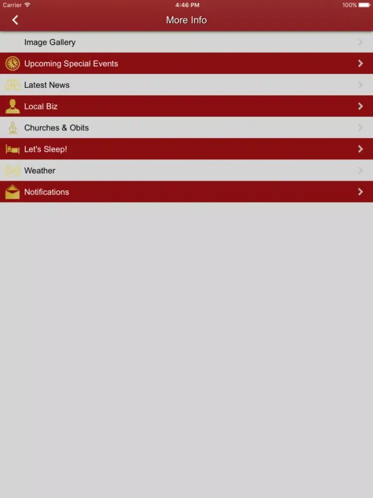 Oxford MS City Info iPad  Screenshots