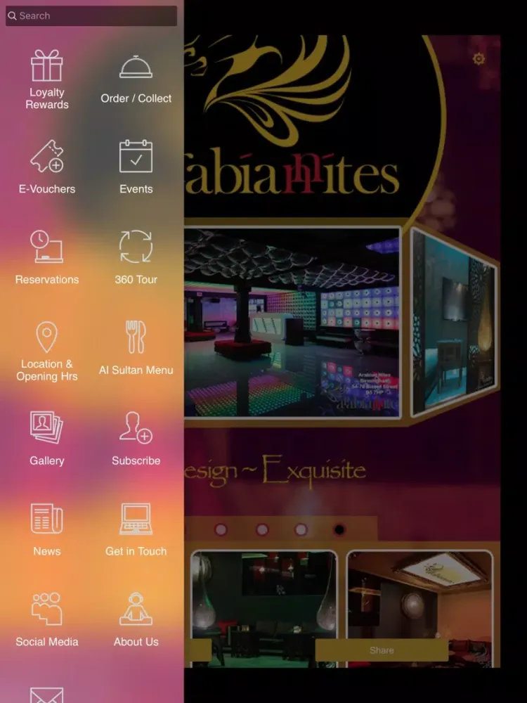 Tangkapan layar Arabian Nites Birmingham iPad 