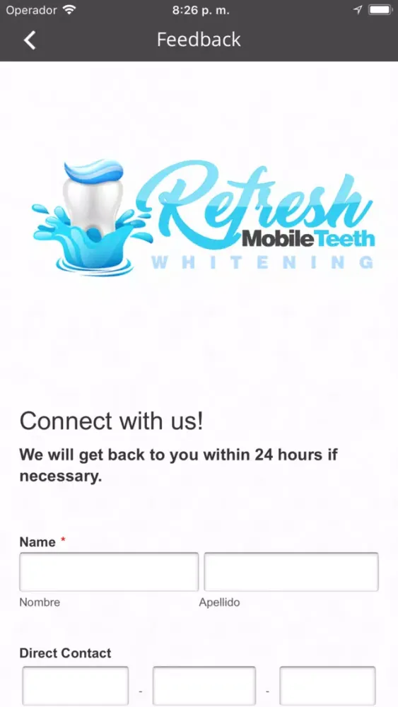 Refresh Mobile Teeth Whitening স্ক্রিনশট