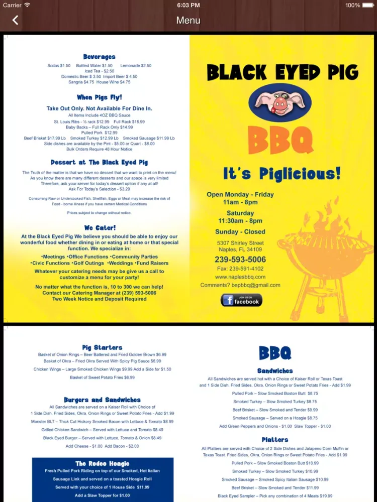 BlackEyedPigBBQ iPad  سکرین شاٹس