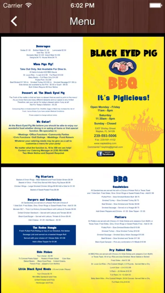 BlackEyedPigBBQ سکرین شاٹس
