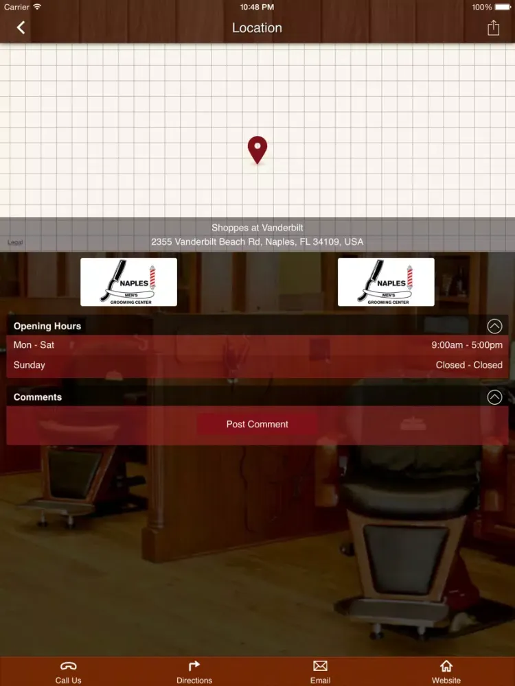 ภาพหน้าจอของ Naples Mens Grooming Center iPad 