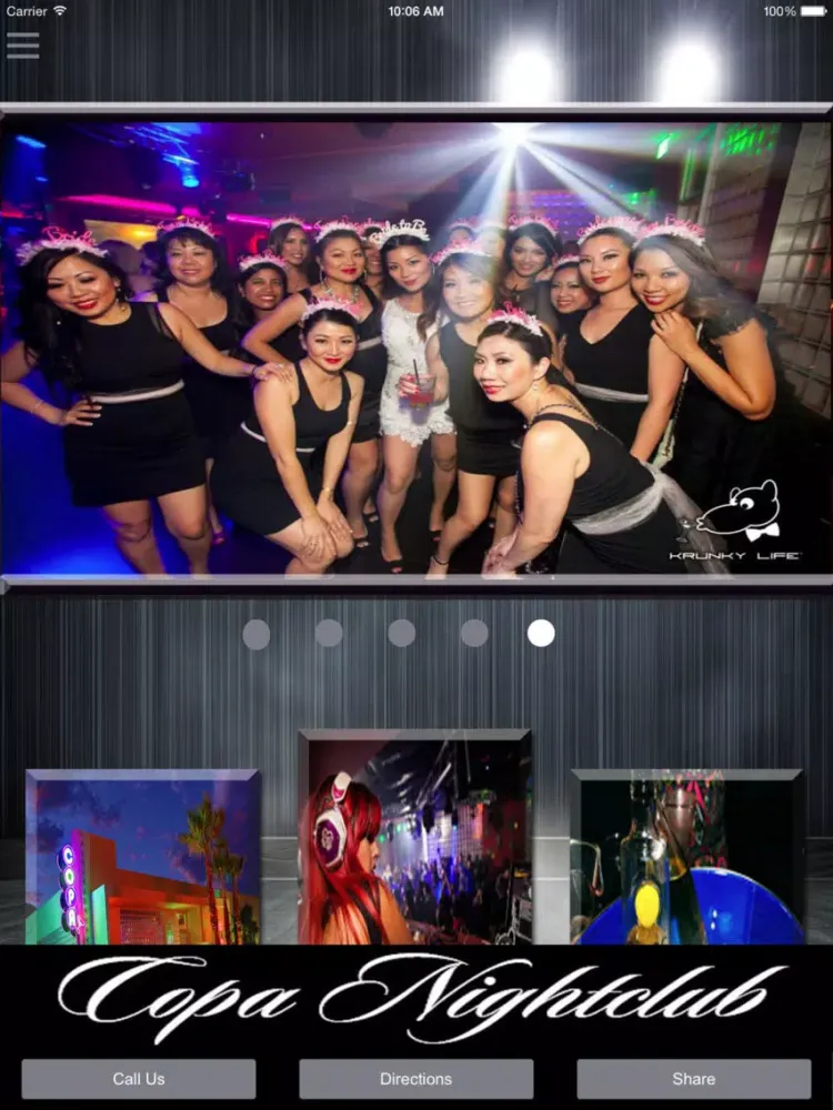 Tangkapan layar CopaNightclub iPad 