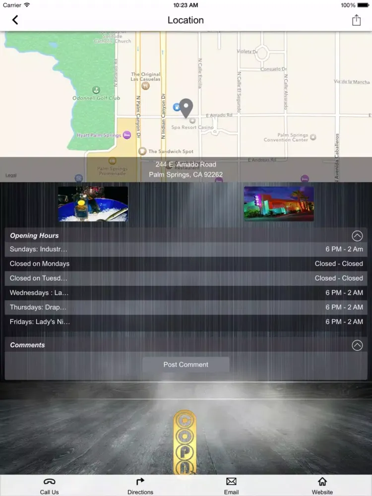 Tangkapan layar CopaNightclub iPad 