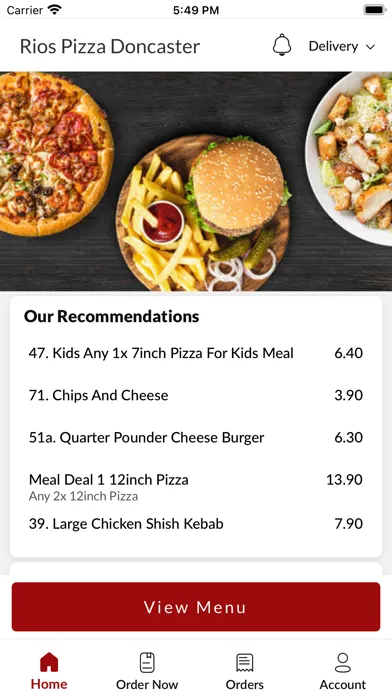 Rios Pizza应用截图