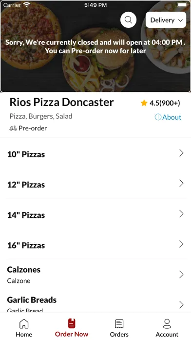 Rios Pizza应用截图