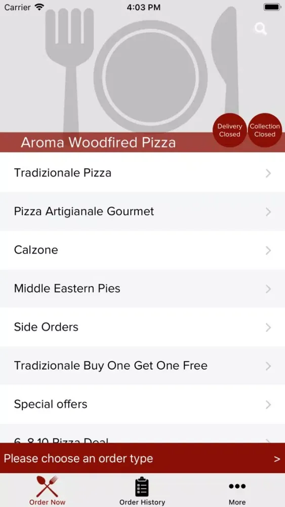 Tangkapan skrin Aroma Woodfired Pizza