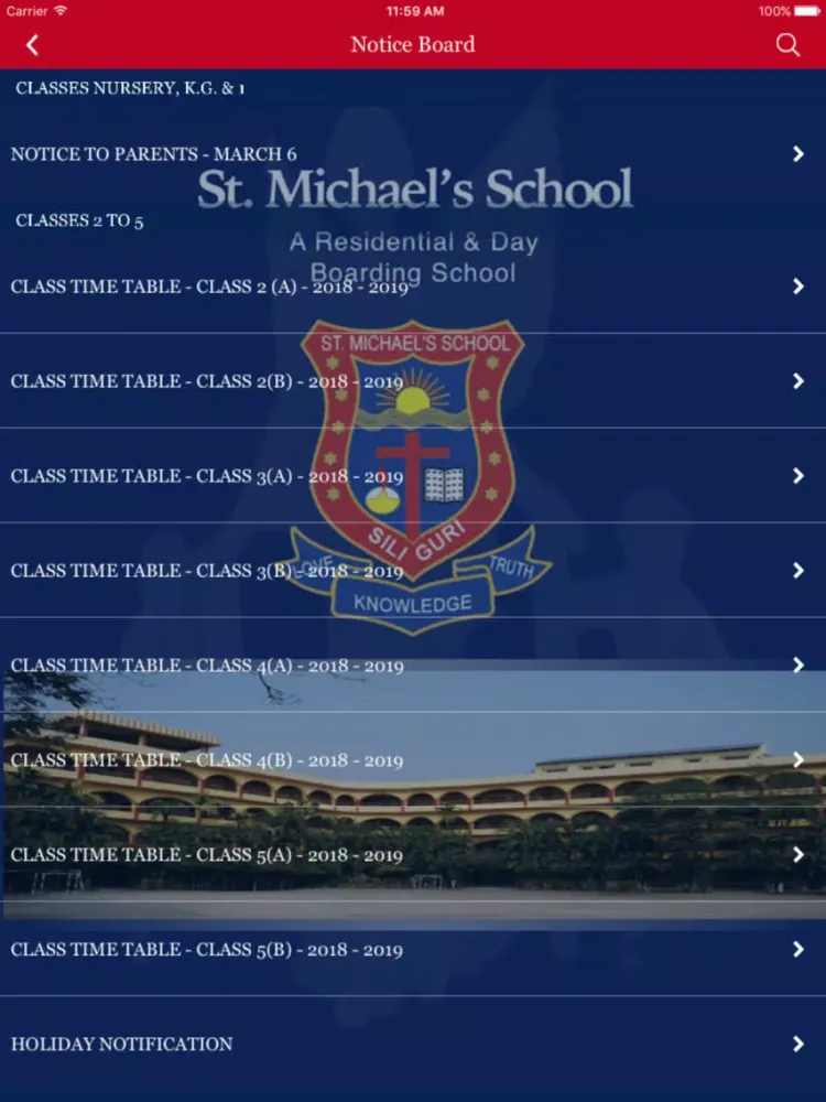 Captures d'écran de St.Michael's School iPad 