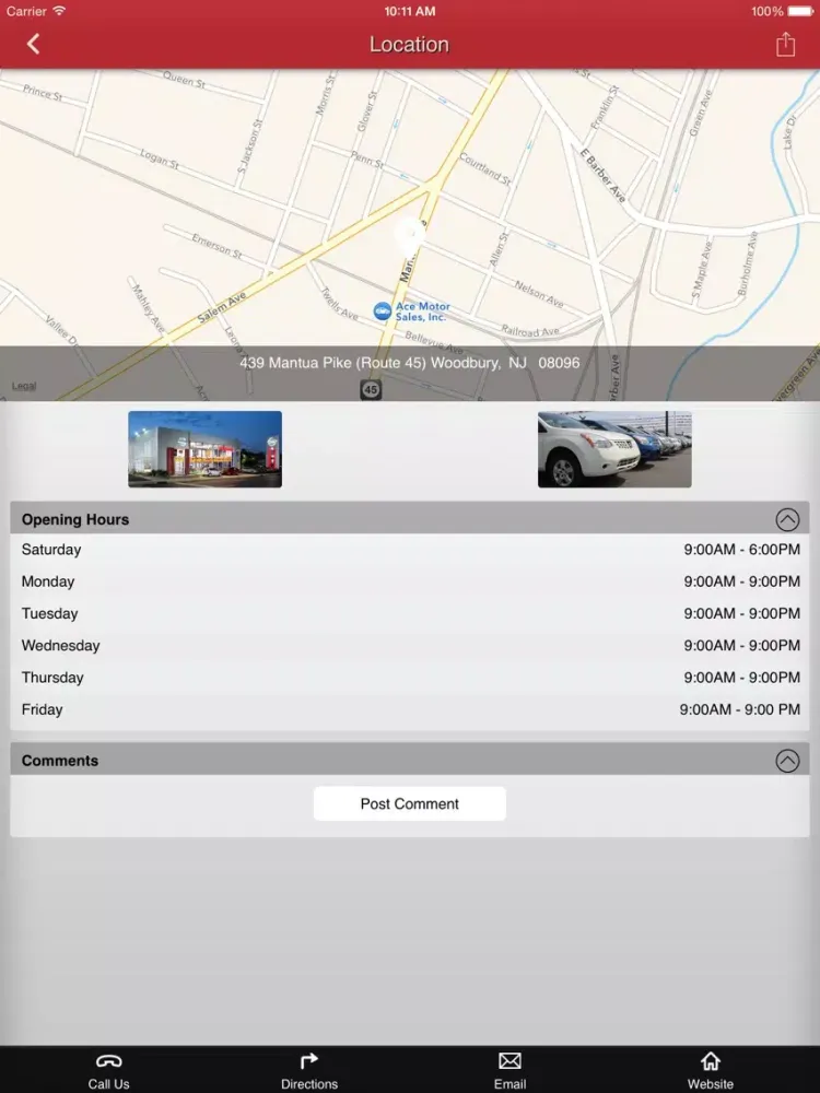 Captures d'écran de Woodbury Nissan iPad 