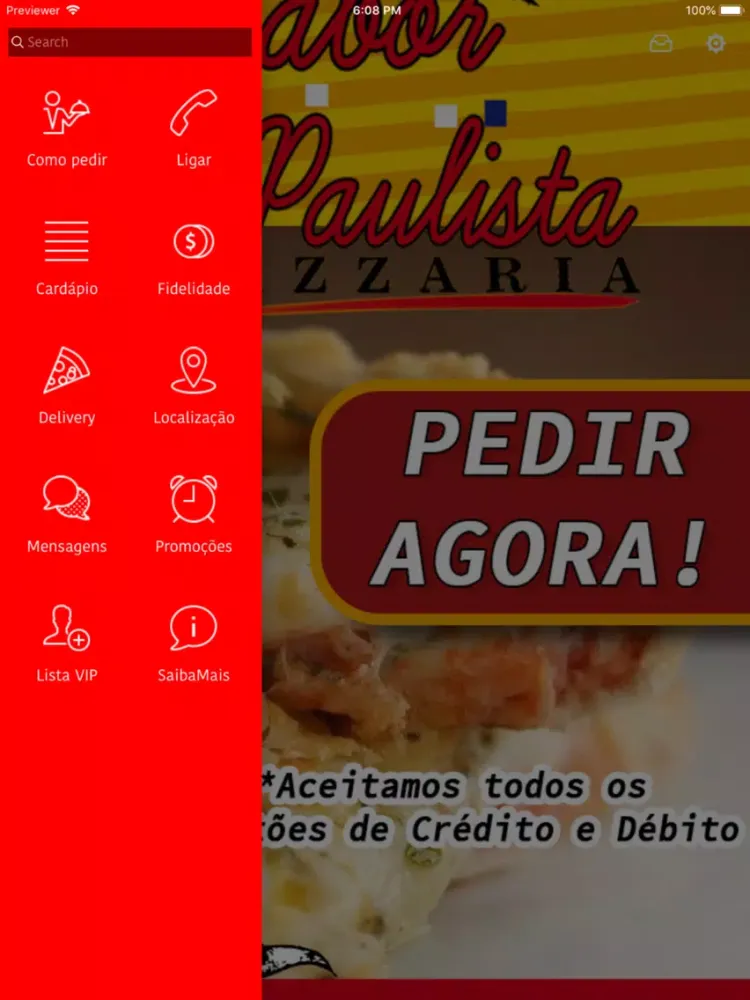 Zrzuty ekranu Sabor Paulista Pizzaria iPad 