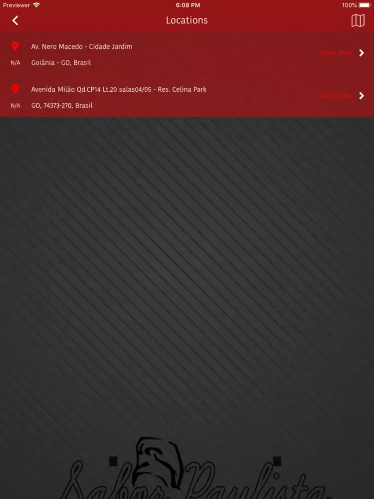 Zrzuty ekranu Sabor Paulista Pizzaria iPad 
