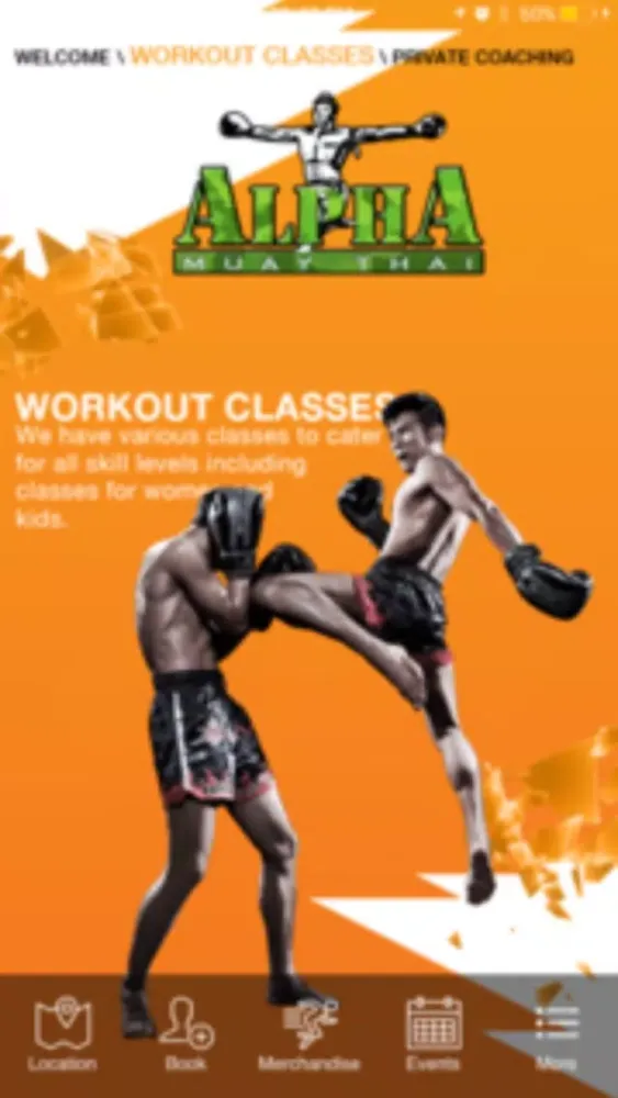 Capturas de tela do Alpha Muay Thai Kickboxing