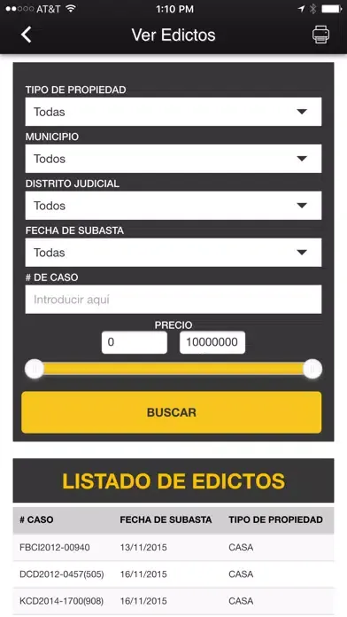 Tangkapan layar Edictos y Subastas