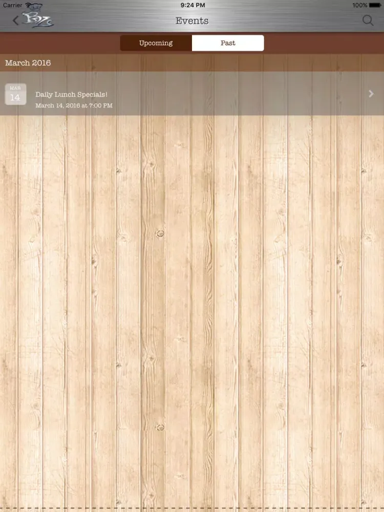 Tangkapan skrin BZ's Pizza Company iPad 
