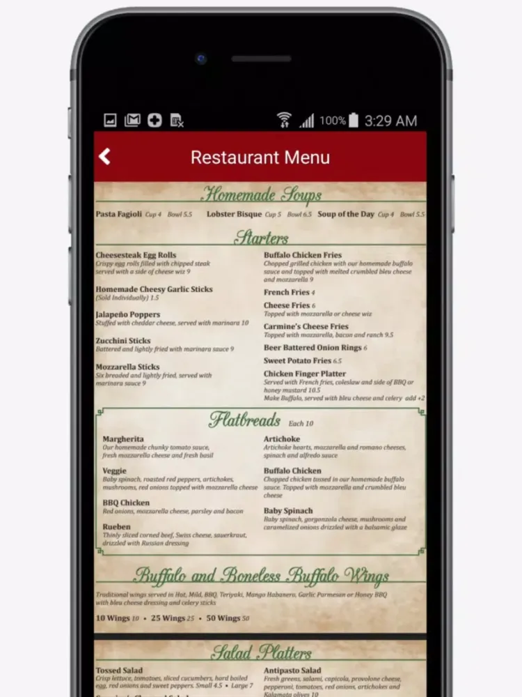 Carmine's Restaurant iPad  سکرین شاٹس
