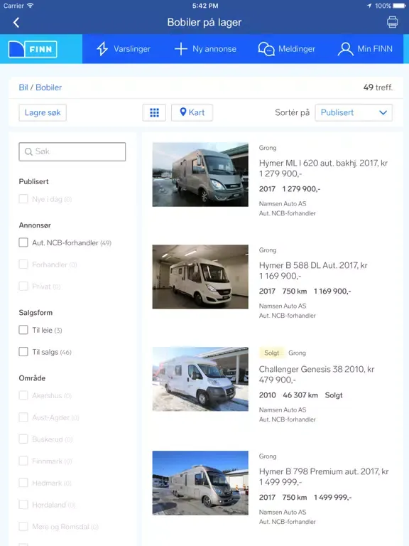 Namsen Auto AS iPad  Screenshots