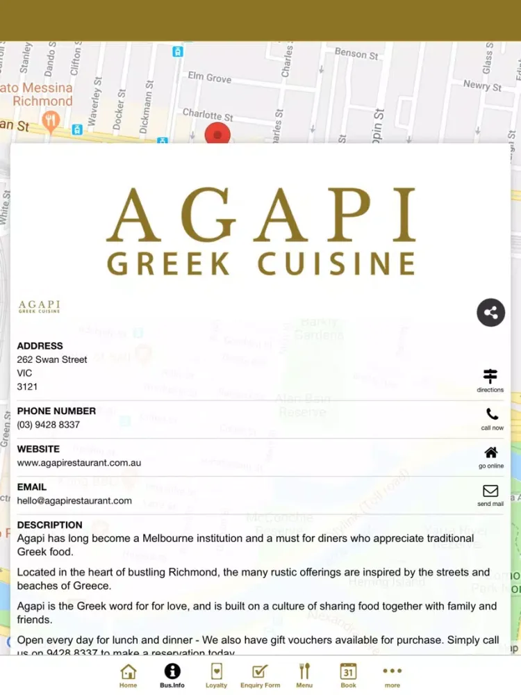 Capturas de pantalla de Agapi Greek Cuisine iPad 