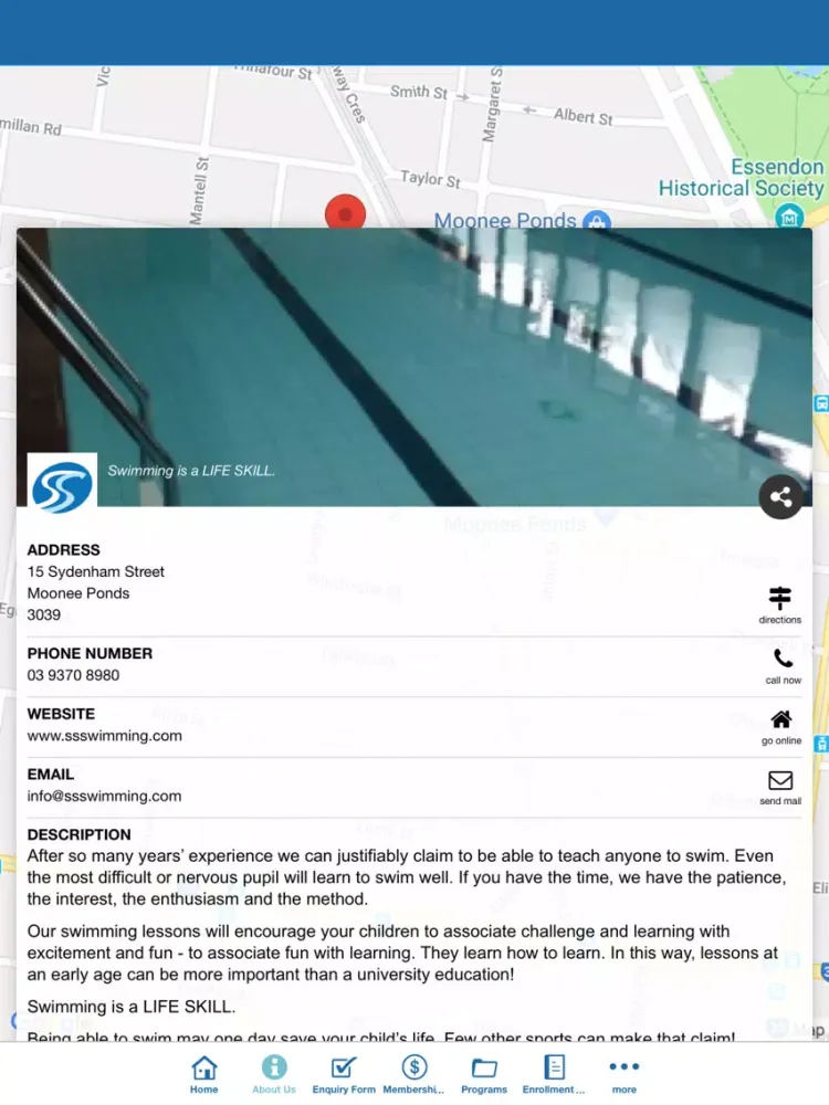 Sydenham St Swimming iPad 应用截图