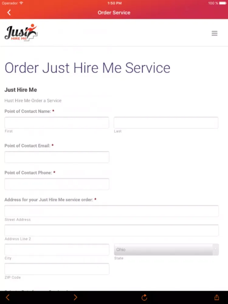 ภาพหน้าจอของ Just Hire Me iPad 