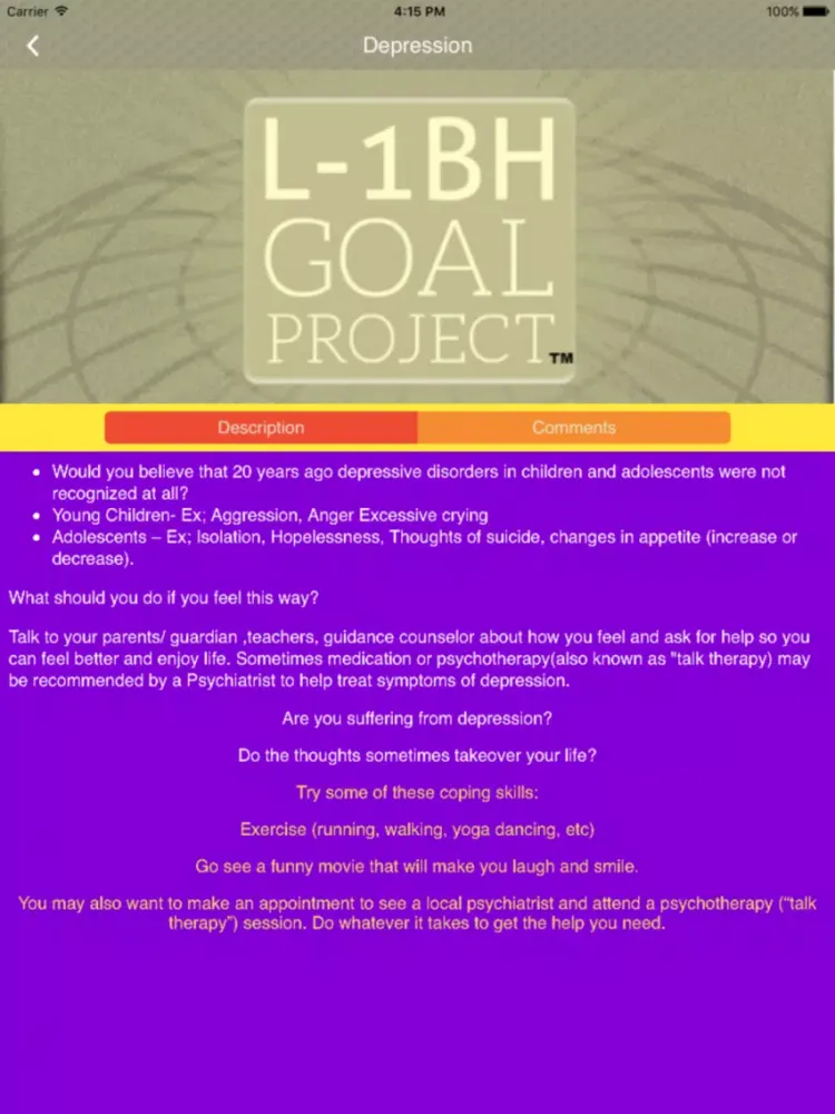 L-1BH Goal Project. iPad  Ekran Görüntüleri