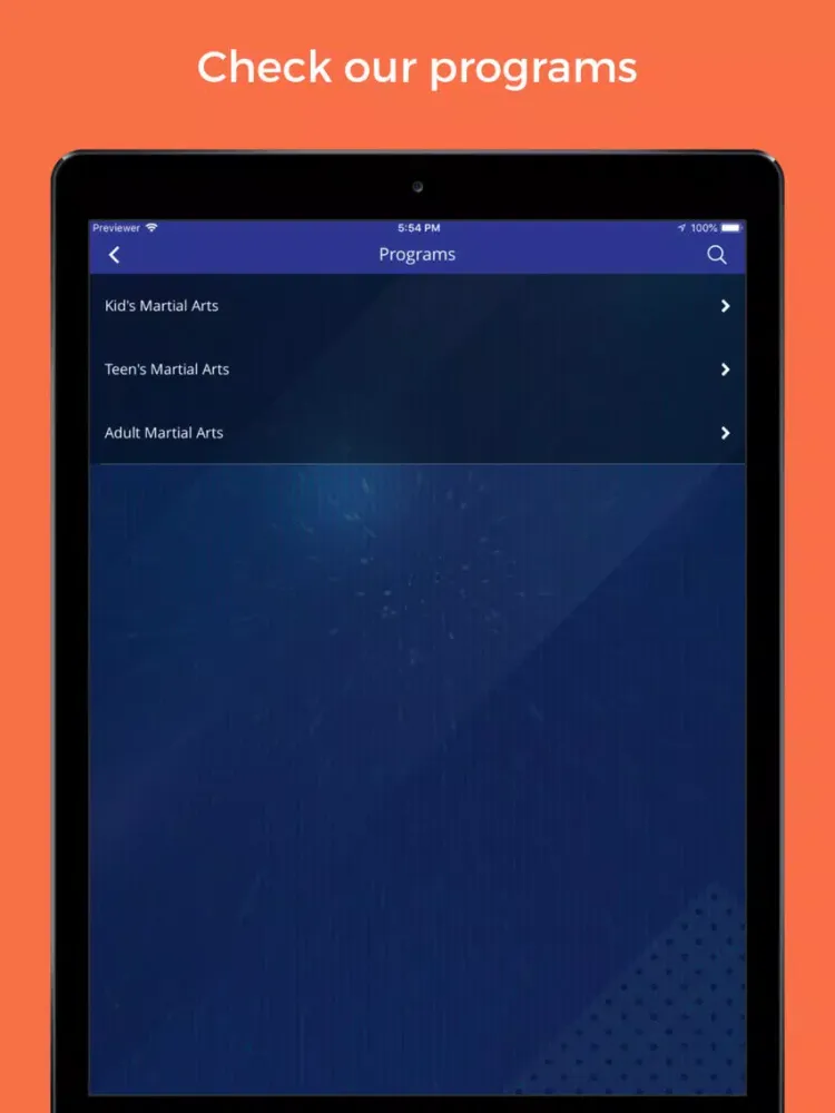 ภาพหน้าจอของ David Kang's Taekwondo Center iPad 