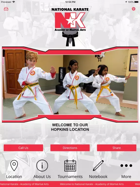 Ảnh chụp màn hình của Hopkins National Karate iPad 