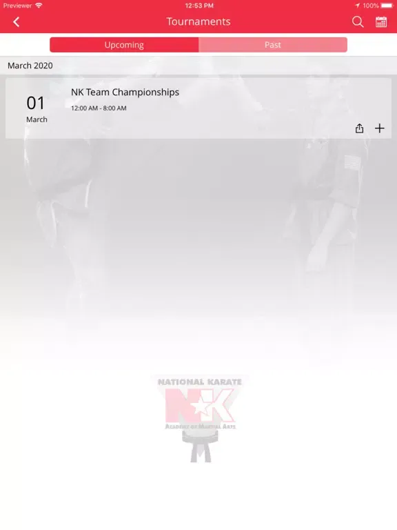 Ảnh chụp màn hình của Hopkins National Karate iPad 