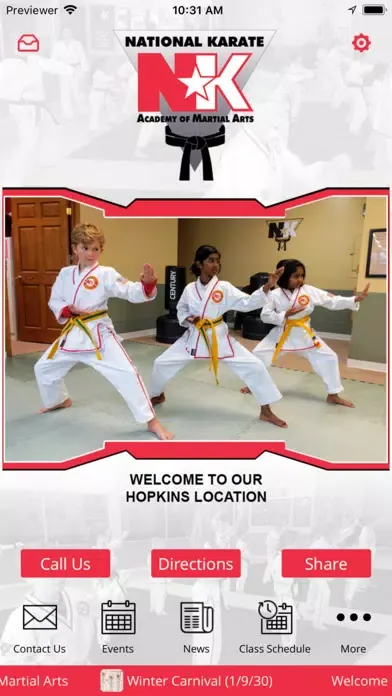 Ảnh chụp màn hình của Hopkins National Karate