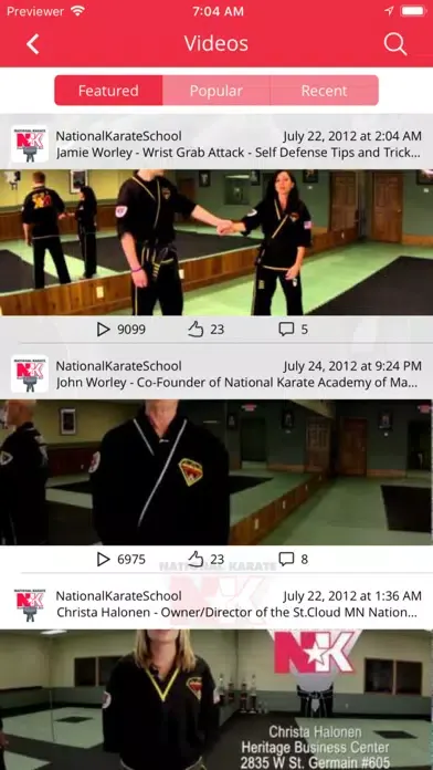 Ảnh chụp màn hình của Hopkins National Karate