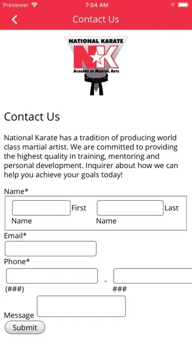 Ảnh chụp màn hình của Hopkins National Karate