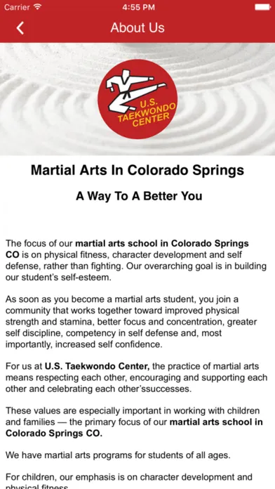 Capturas de pantalla de U.S. Taekwondo Center