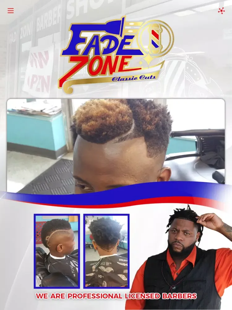 Fade Zone Classic Cuts Barbershop iPad 应用截图