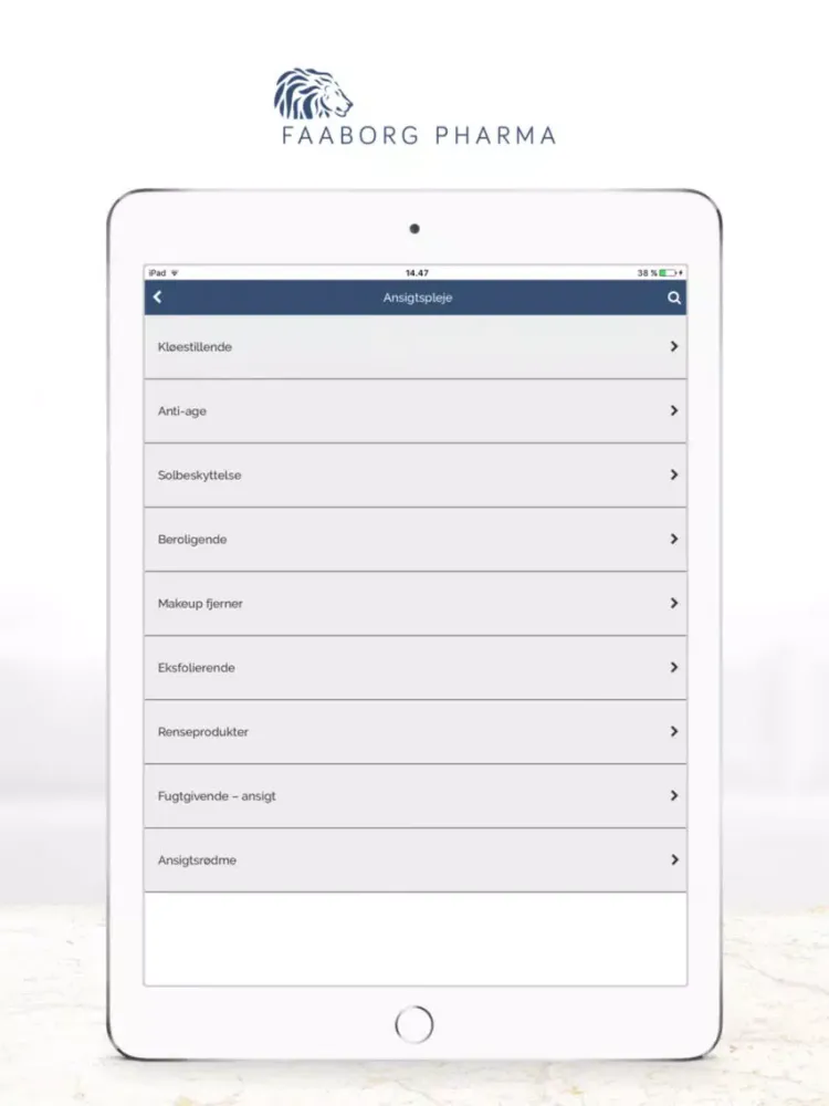 Faaborg Pharma iPad 應用截圖