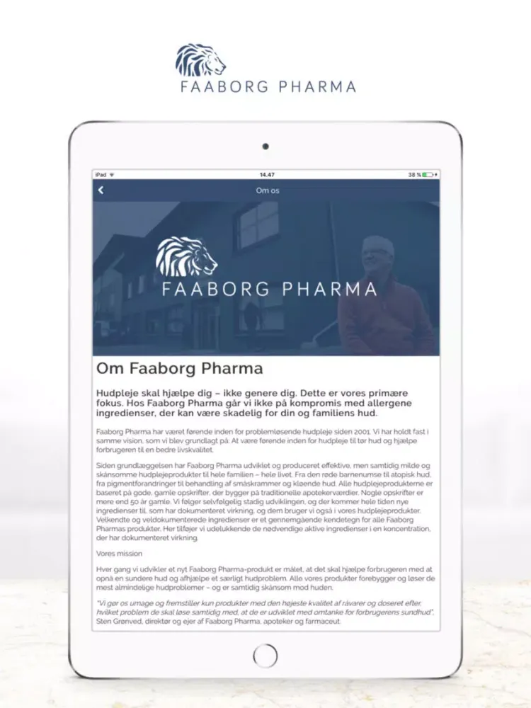 Faaborg Pharma iPad 應用截圖