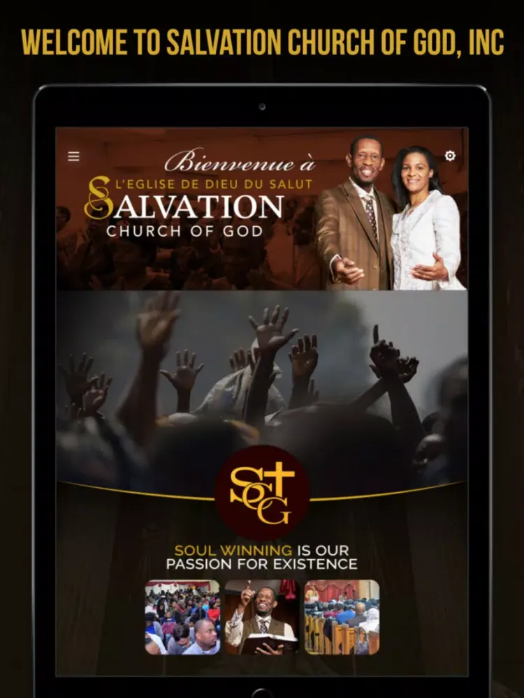 Tangkapan layar Salvation Church of God, Inc iPad 