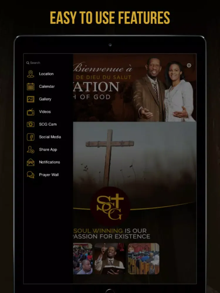 Tangkapan layar Salvation Church of God, Inc iPad 