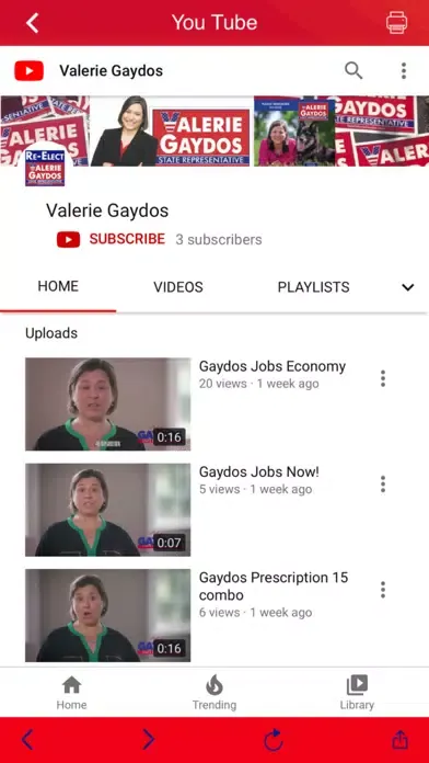 Tangkapan layar Vote Valerie Gaydos