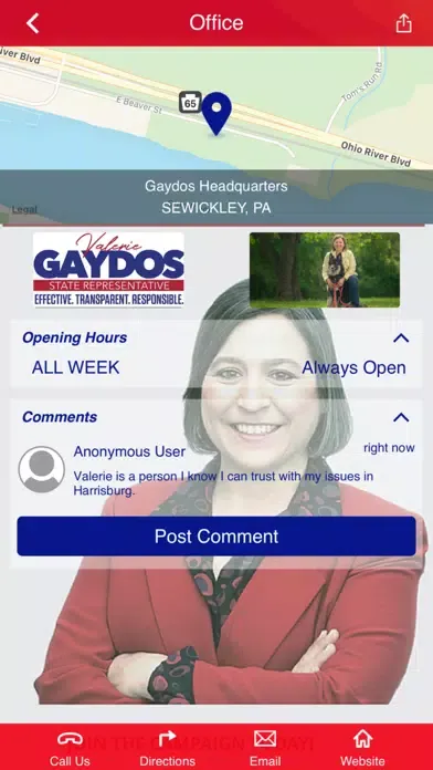 Tangkapan layar Vote Valerie Gaydos