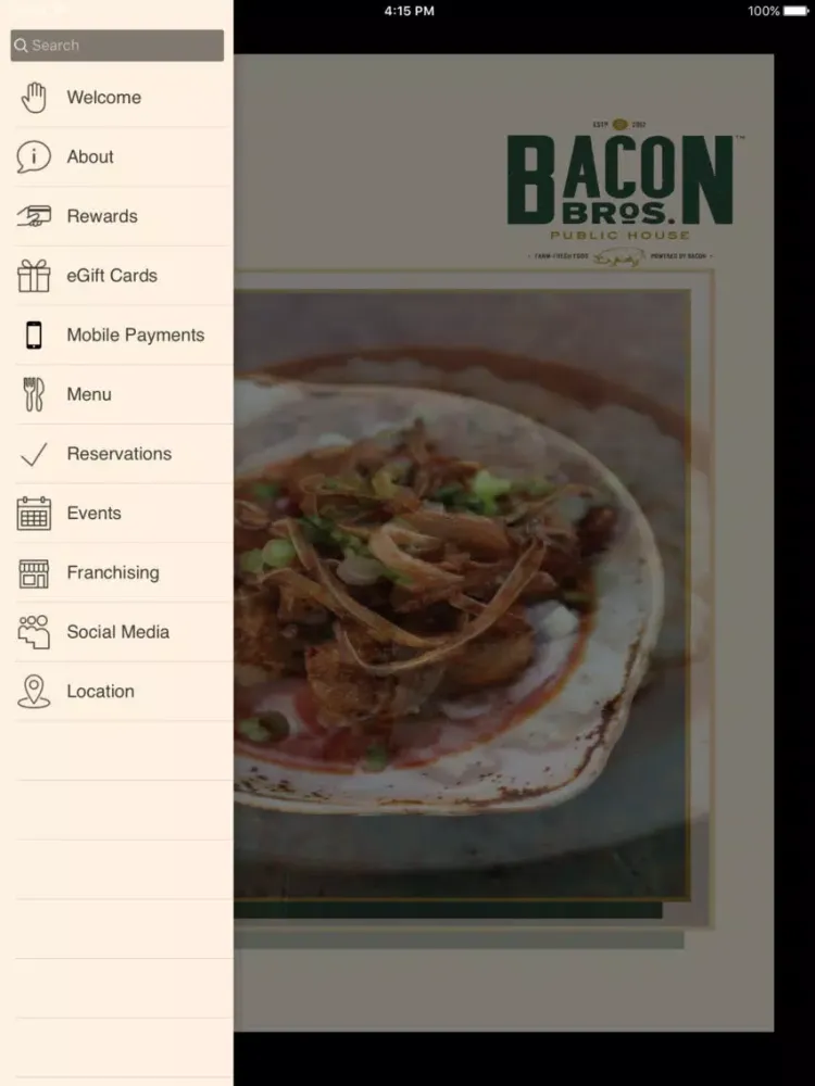 ภาพหน้าจอของ Bacon Bros Public House iPad 