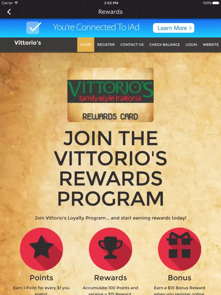 Скриншоты Vittorio's Family Style Trattoria iPad 