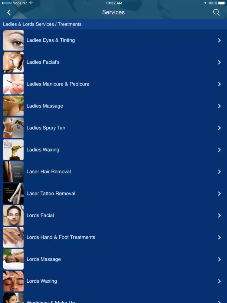 Ảnh chụp màn hình của Ladies & Lords Beauty Salon iPad 