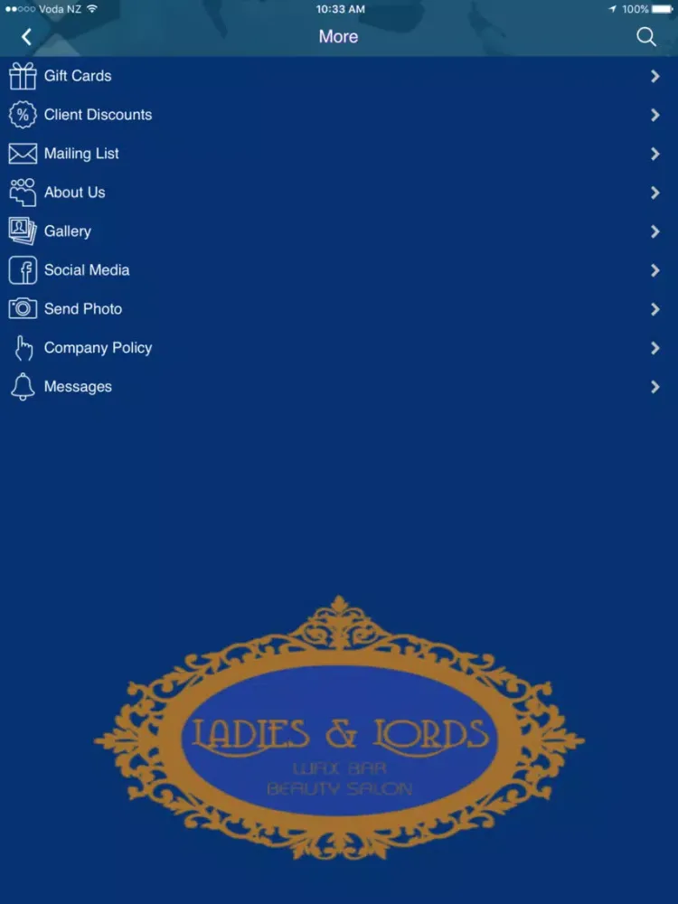 Ảnh chụp màn hình của Ladies & Lords Beauty Salon iPad 