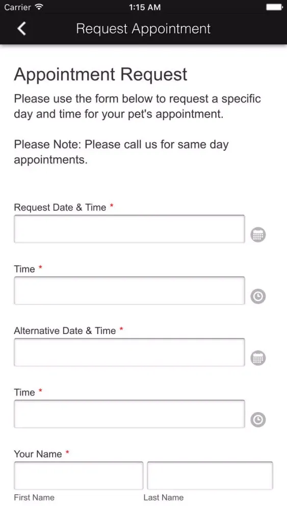 Capturas de tela do Live Oak Animal Hospital