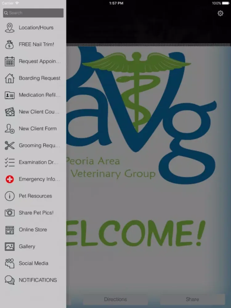 Ảnh chụp màn hình của Peoria Area Veterinary Group iPad 